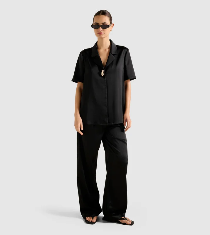 فورايفر نيو Sh13308-Black Women's Shirt